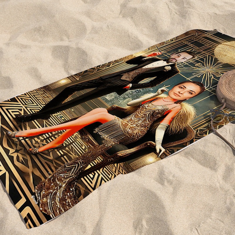 Face Upload Gatsby 2 Image Beach Towel