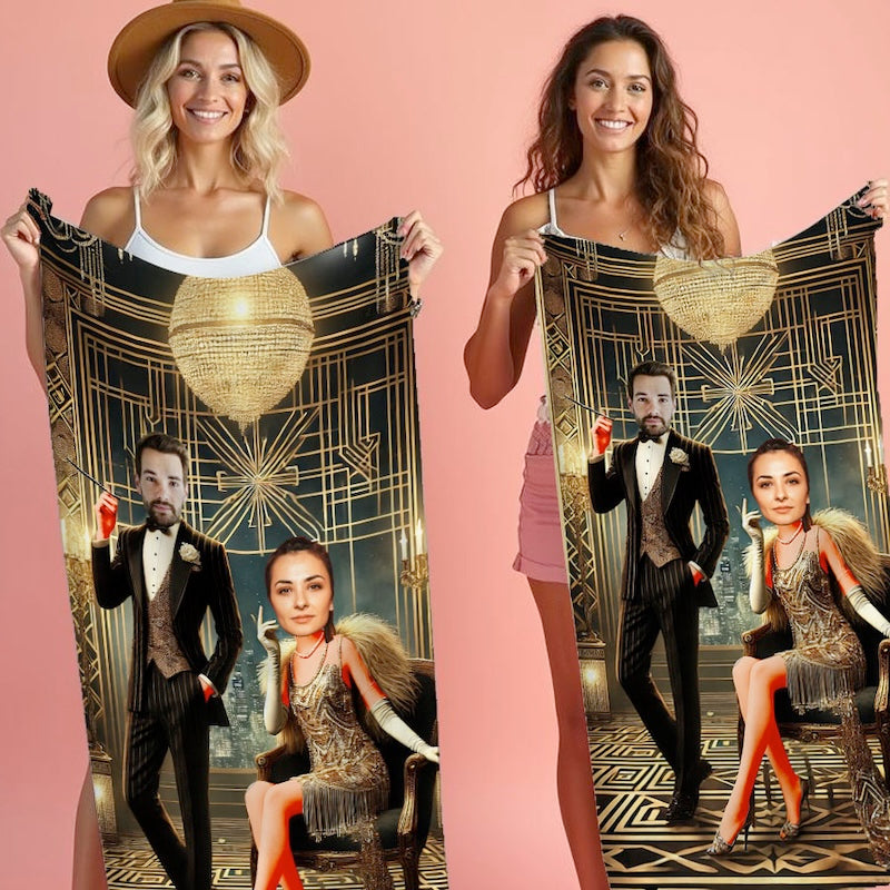 Face Upload Gatsby 2 Image Beach Towel