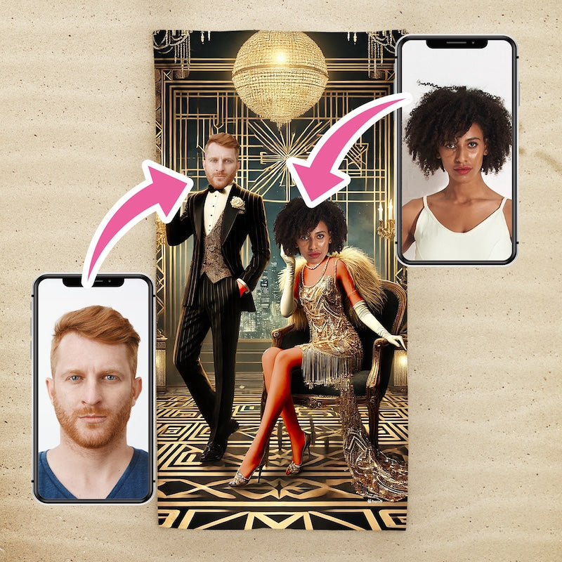 Face Upload Gatsby 2 Image Beach Towel