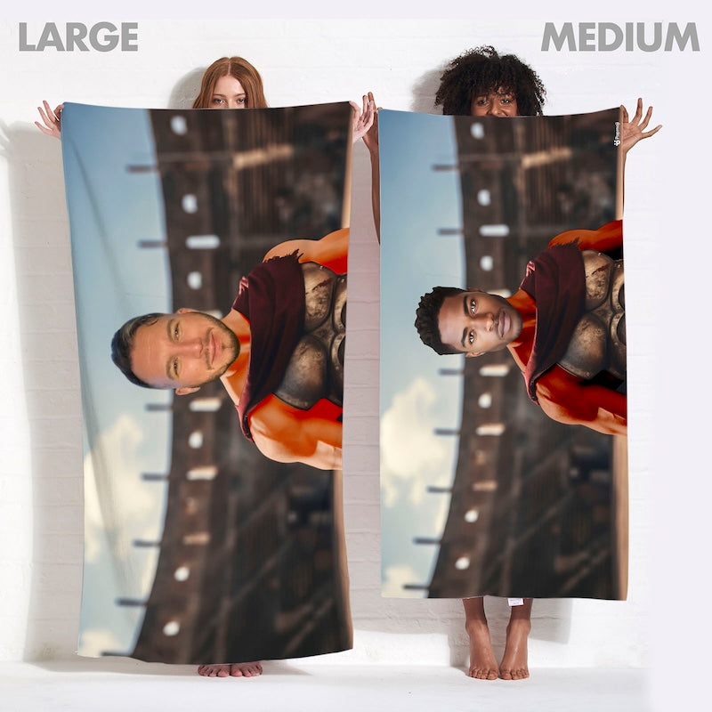 Face Upload Gladiator Beach Towel