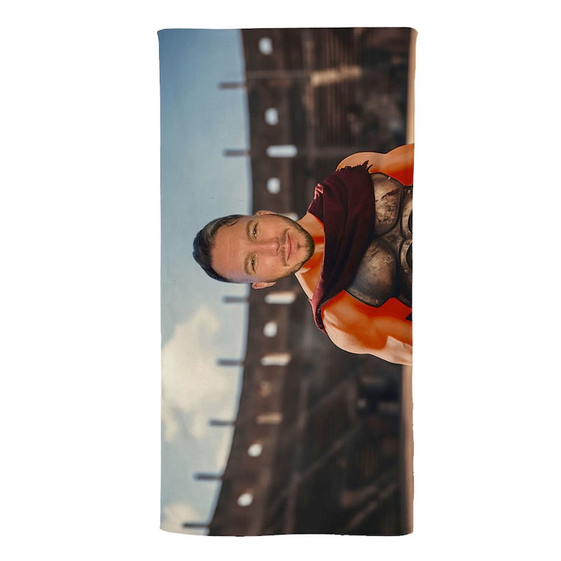 Face Upload Gladiator Beach Towel