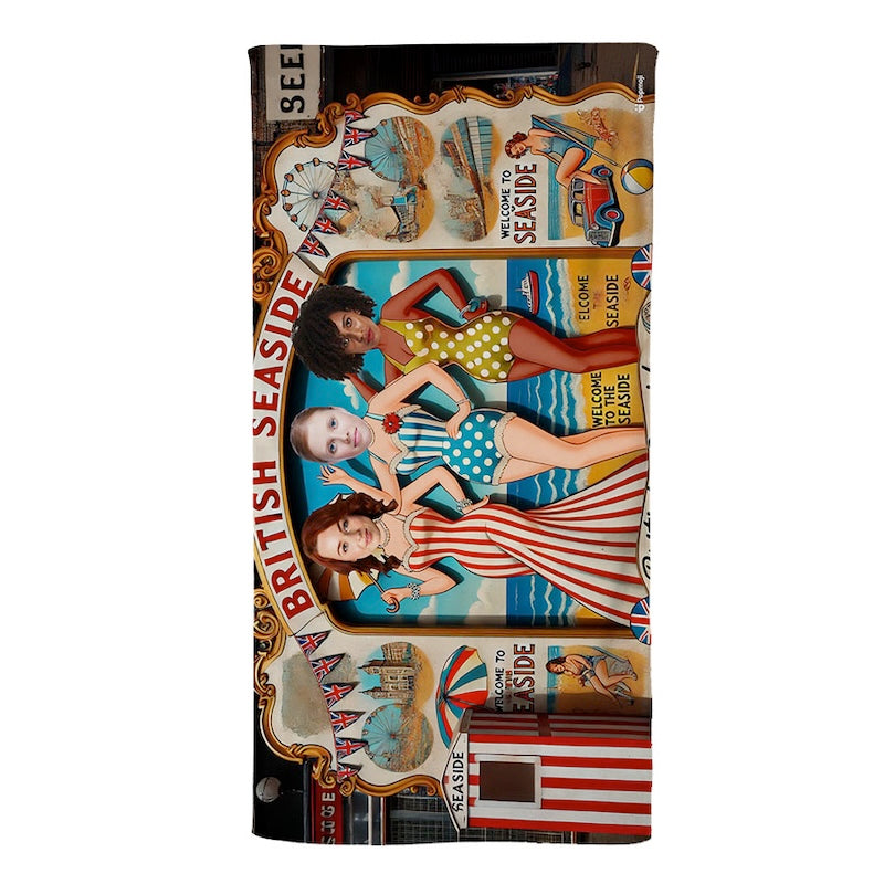 Face Upload Ladies Seaside Cut Out 3 Image Beach Towel