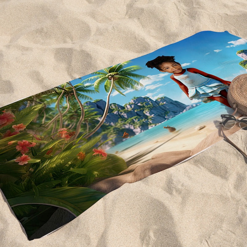 Face Upload Tropical Coast Beach Towel