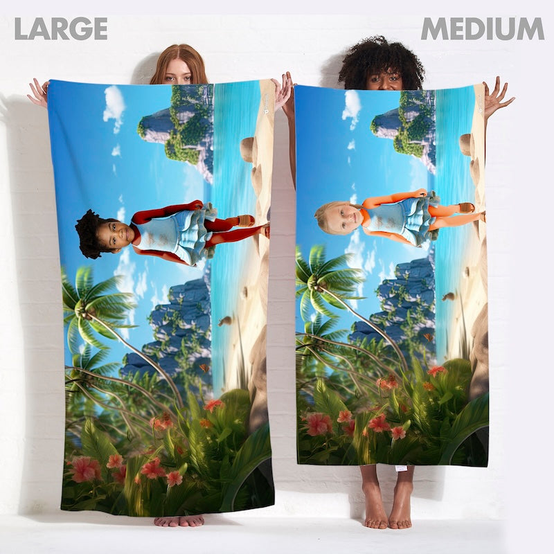 Face Upload Tropical Coast Beach Towel