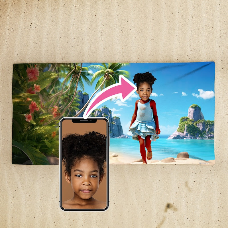 Face Upload Tropical Coast Beach Towel