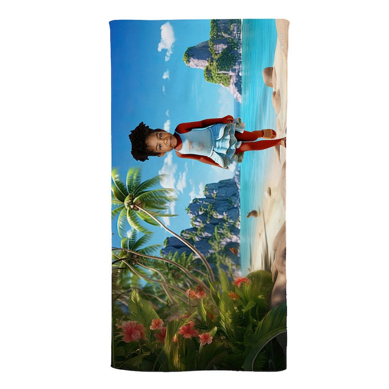 Face Upload Tropical Coast Beach Towel