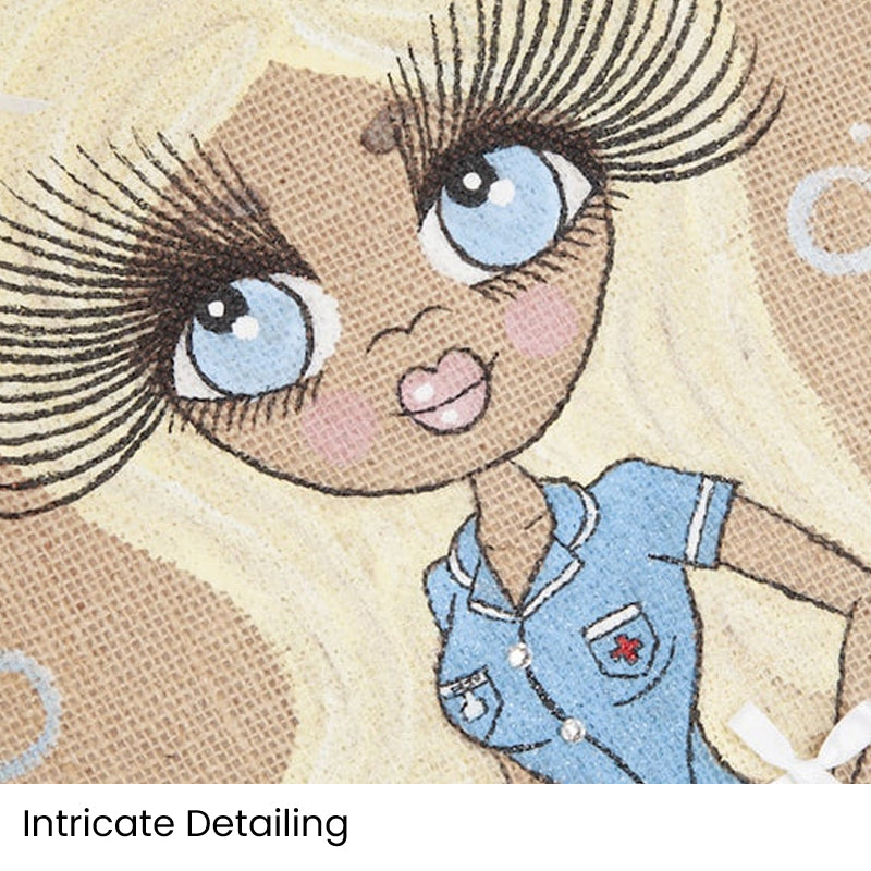 Womens Personalized Hand Painted Jute Bag - Large