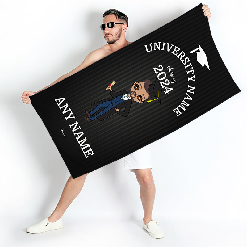 Mens Personalized Graduation Class Beach Towel