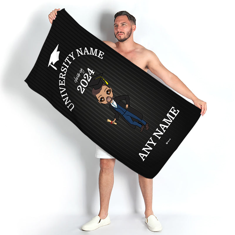 Mens Personalized Graduation Class Beach Towel