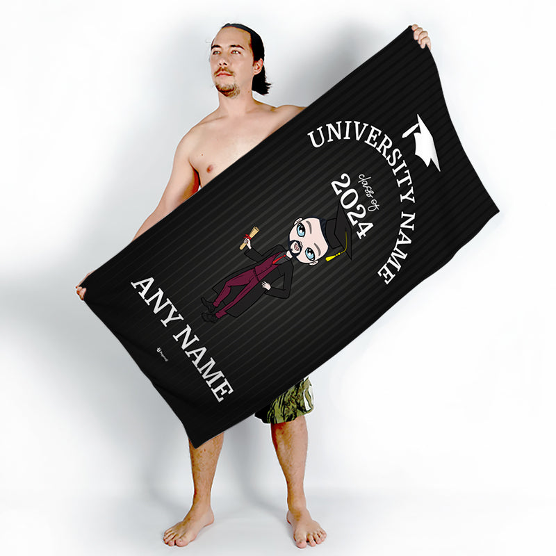 Mens Personalized Graduation Class Beach Towel