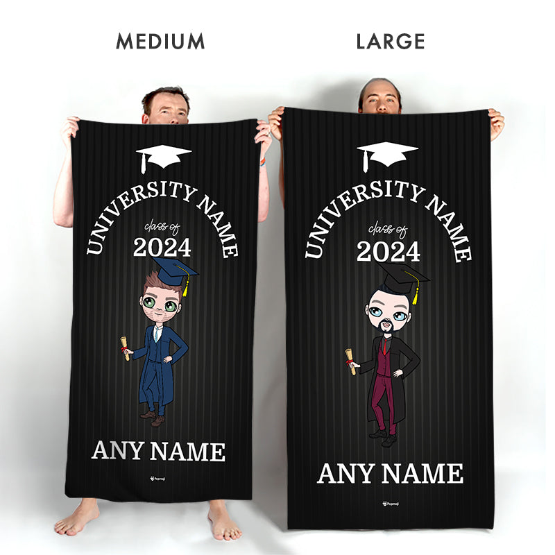 Mens Personalized Graduation Class Beach Towel