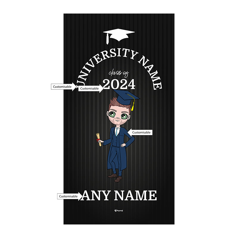 Mens Personalized Graduation Class Beach Towel