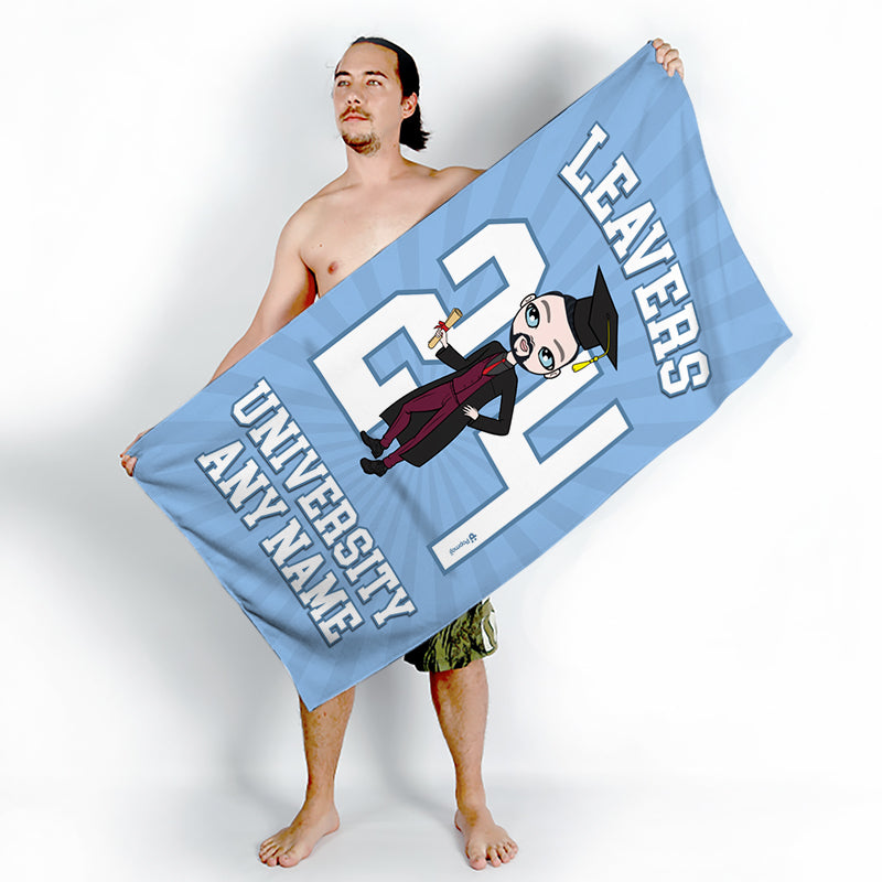 Mens Personalized Graduation Leavers Beach Towel