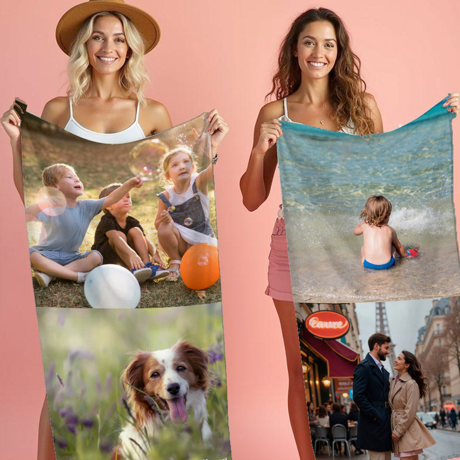 Photo Upload 2 Image Beach Towel