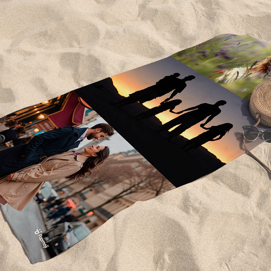 Photo Upload 3 Image Beach Towel