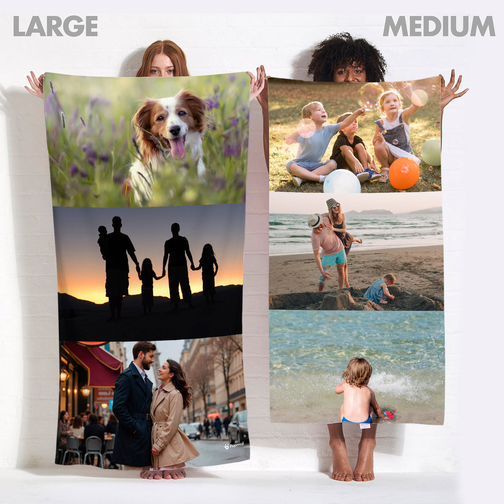 Photo Upload 3 Image Beach Towel
