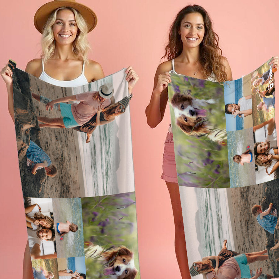 Photo Upload 6 Image Beach Towel