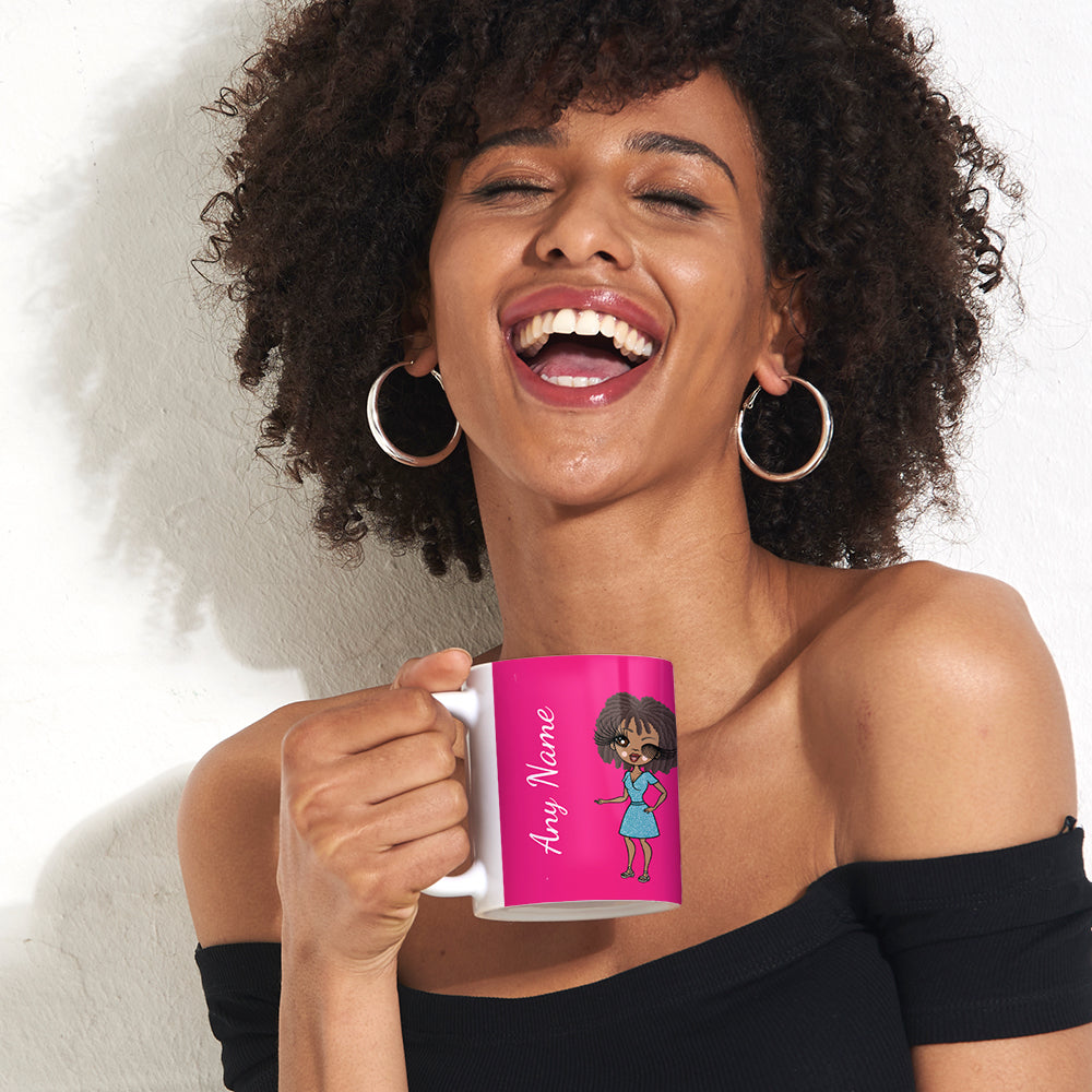 Womens Personalized Hot Pink Mug