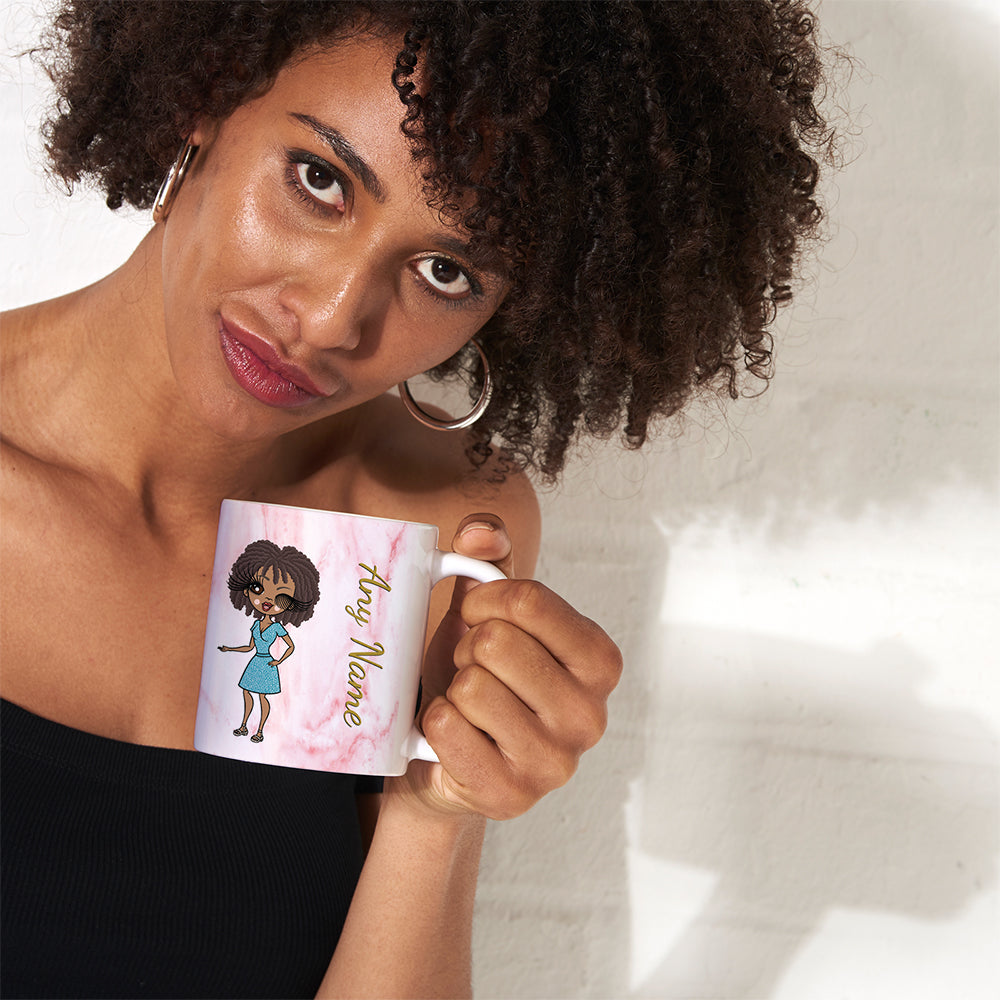 Womens Personalized Marble Effect Mug