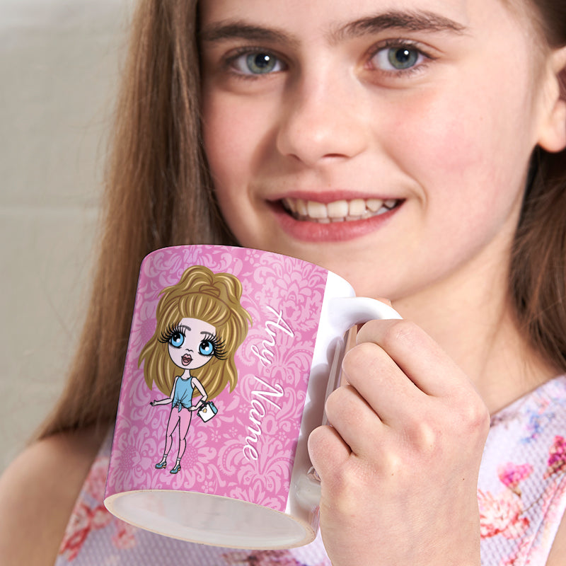 Girls Personalized Lilac Floral Mug