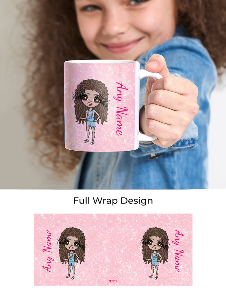 Girls Personalized Baby Pink Glitter Mug