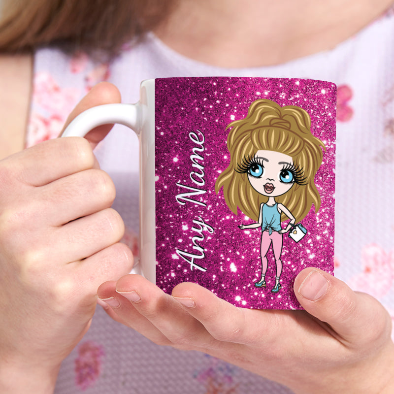 Girls Personalized Glitter Effect Mug