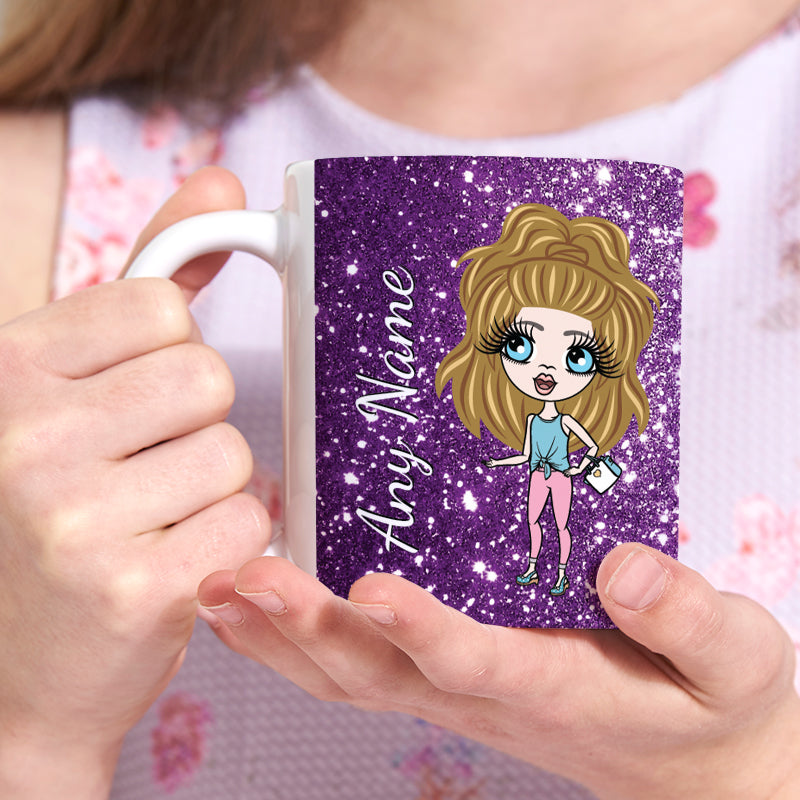 Girls Personalized Glitter Effect Mug