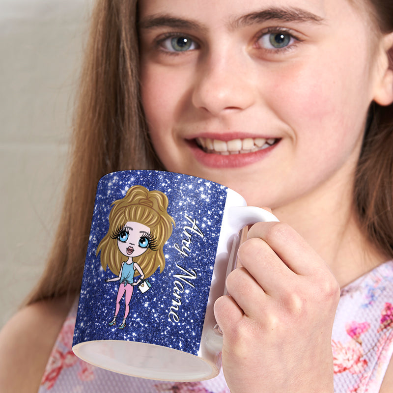 Girls Personalized Glitter Effect Mug