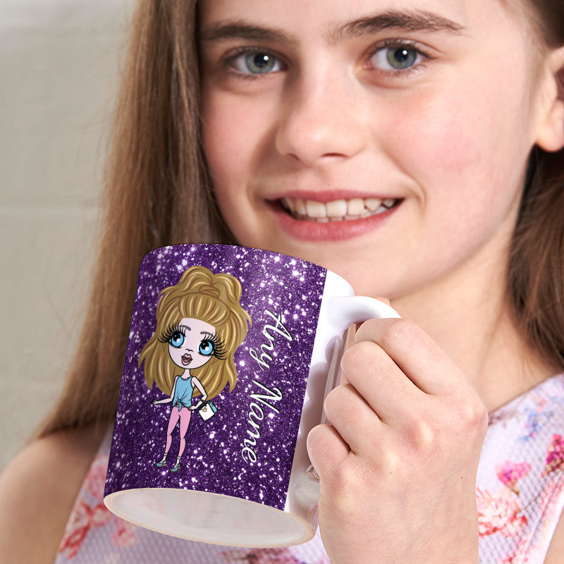 Girls Personalized Glitter Effect Mug