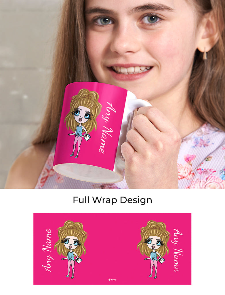 Girls Personalized Hot Pink Mug