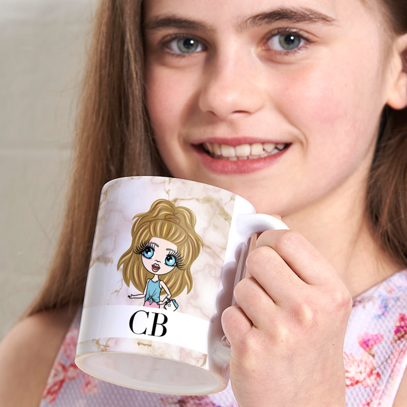 Girls Personalized The LUX Collection Pink Marble Mug