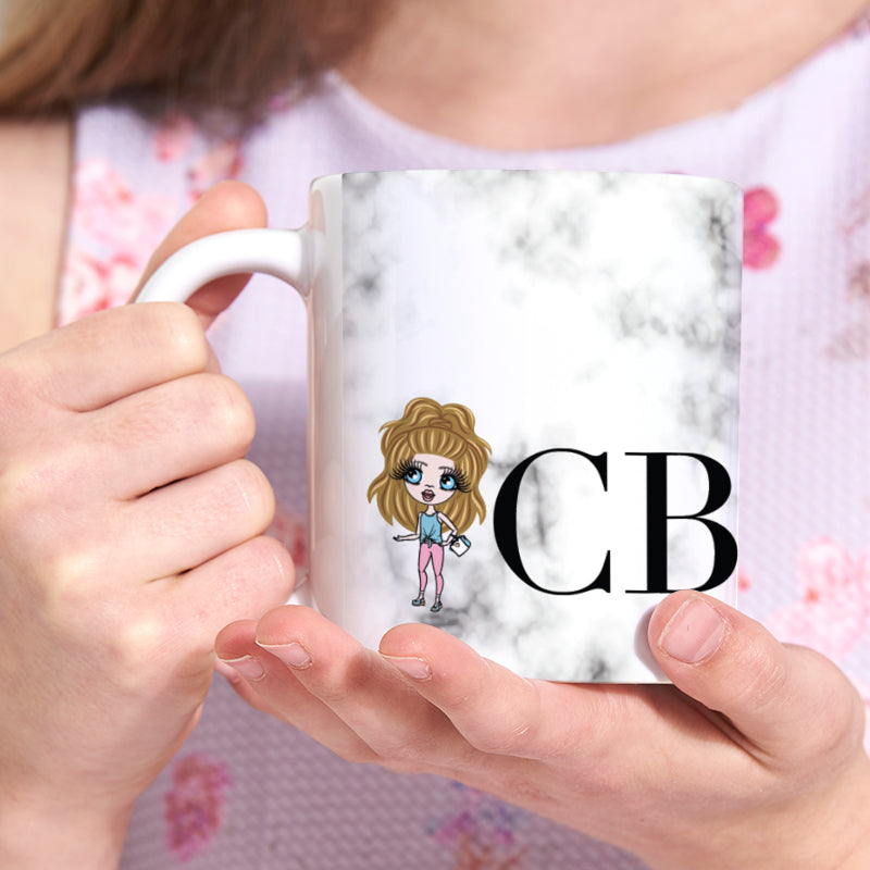 Girls Personalized The LUX Collection White Marble Mug