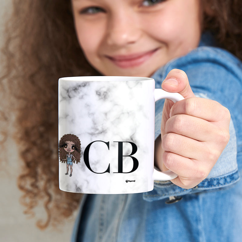 Girls Personalized The LUX Collection White Marble Mug