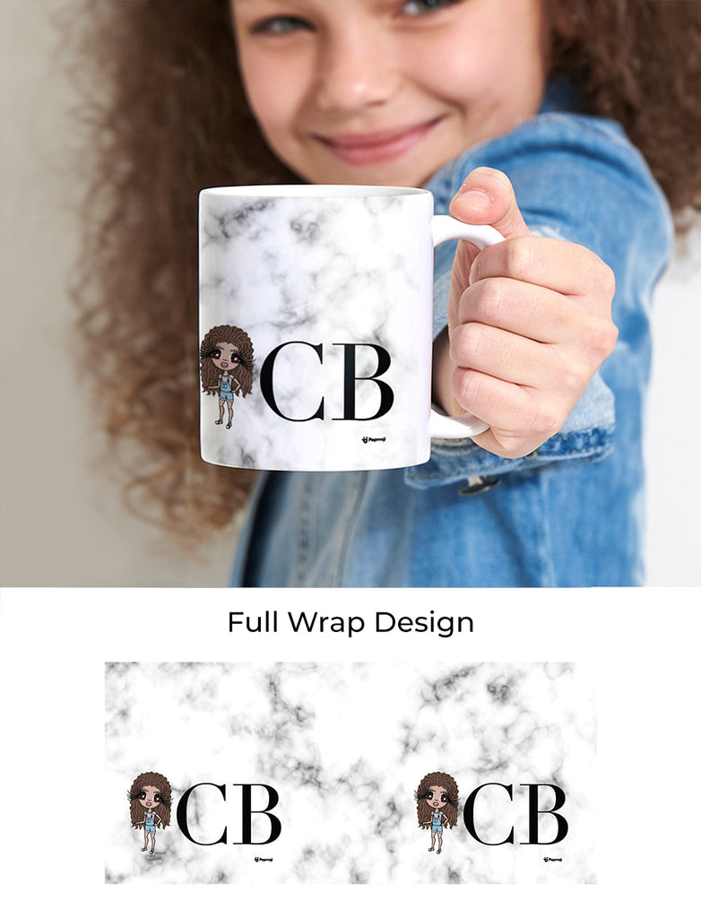 Girls Personalized The LUX Collection White Marble Mug