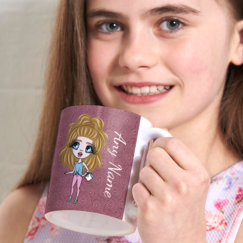 Girls Personalized Purple Swirl Mug