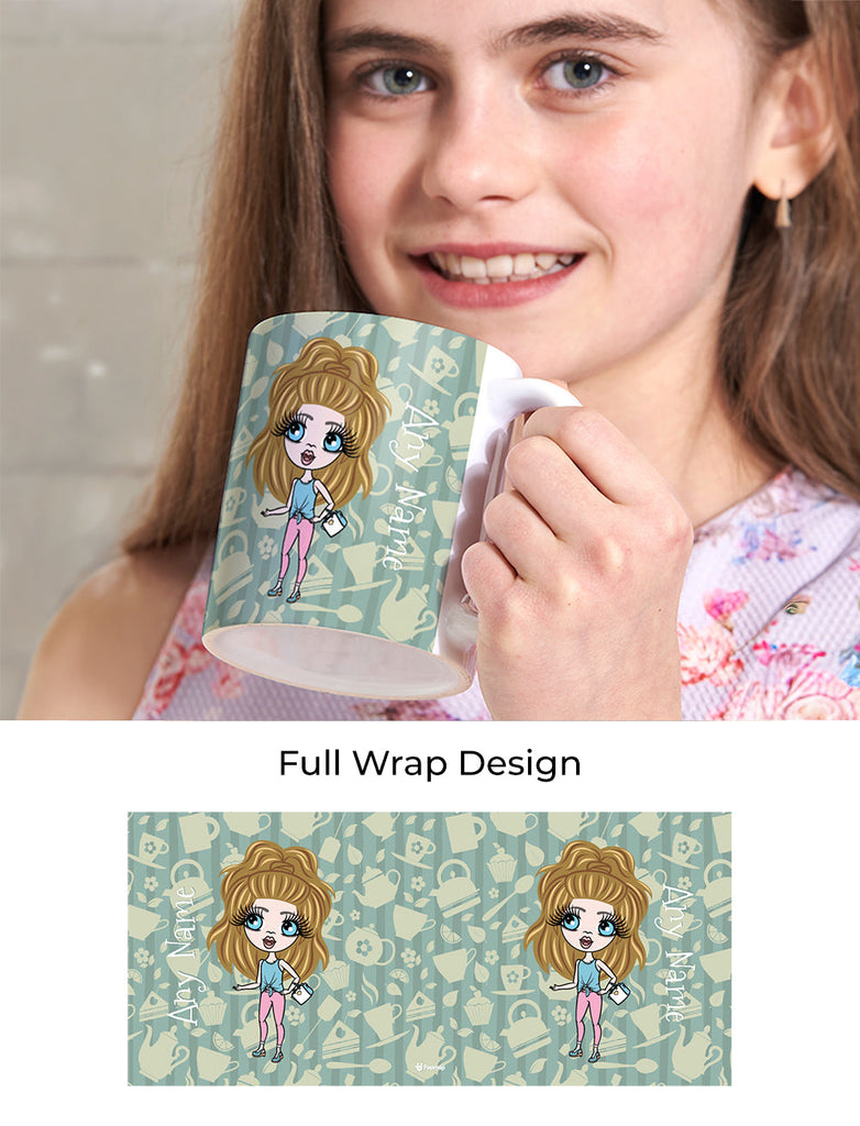 Girls Personalized Teapot Print Mug