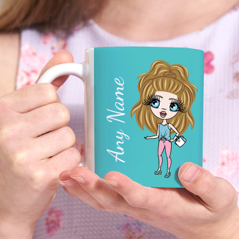 Girls Personalized Turquoise Mug