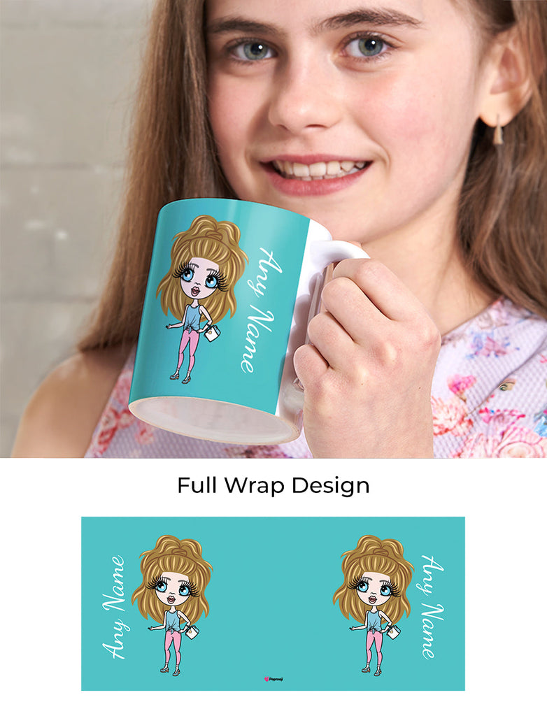 Girls Personalized Turquoise Mug