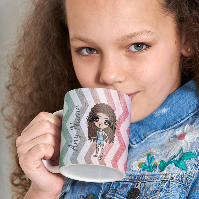 Girls Personalized Zig Zag Sparkle Mug
