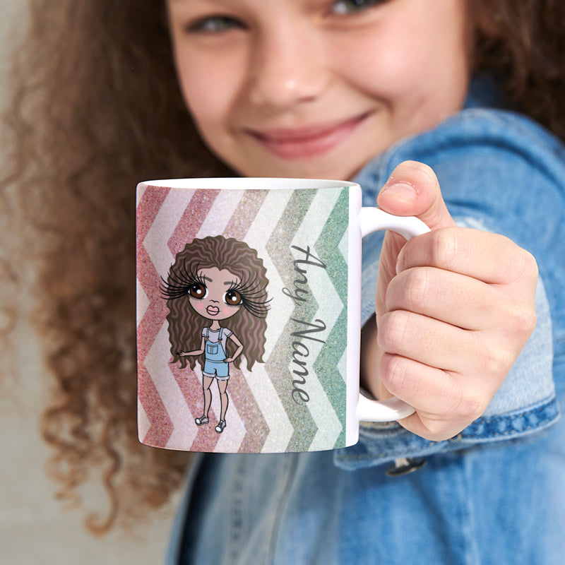 Girls Personalized Zig Zag Sparkle Mug