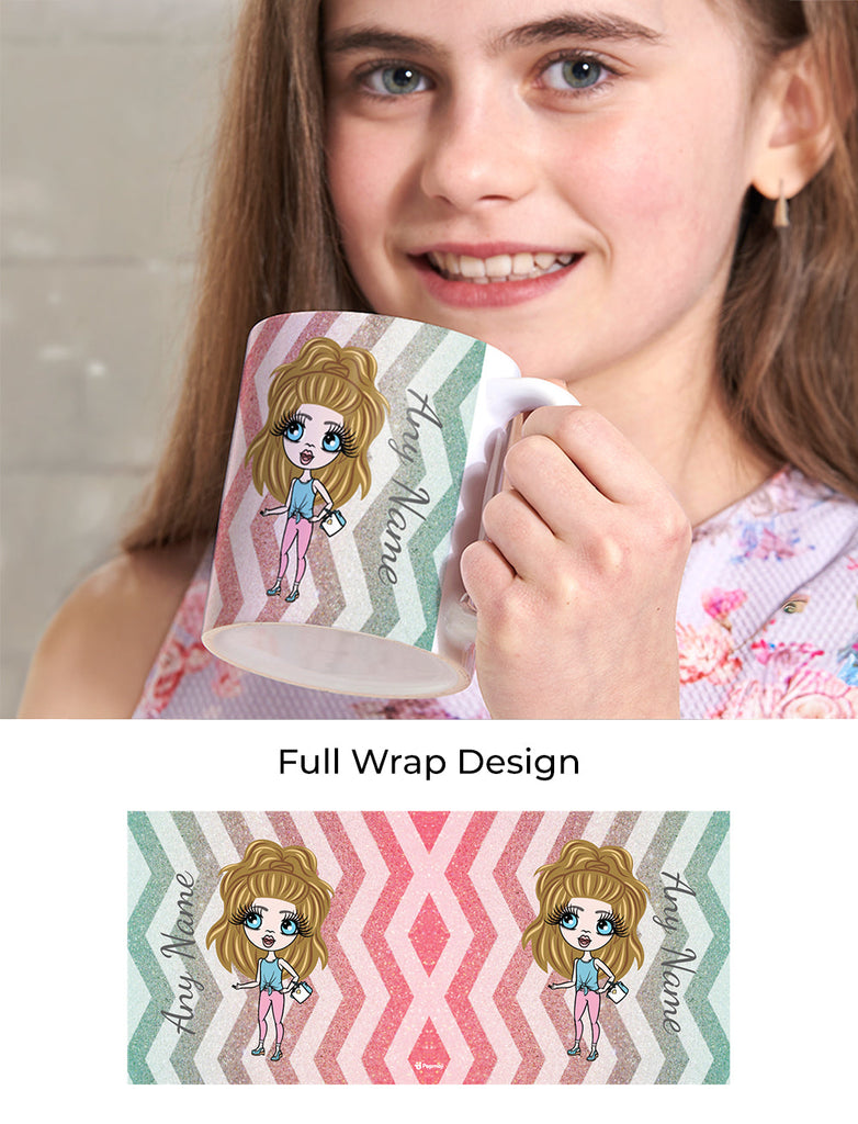Girls Personalized Zig Zag Sparkle Mug
