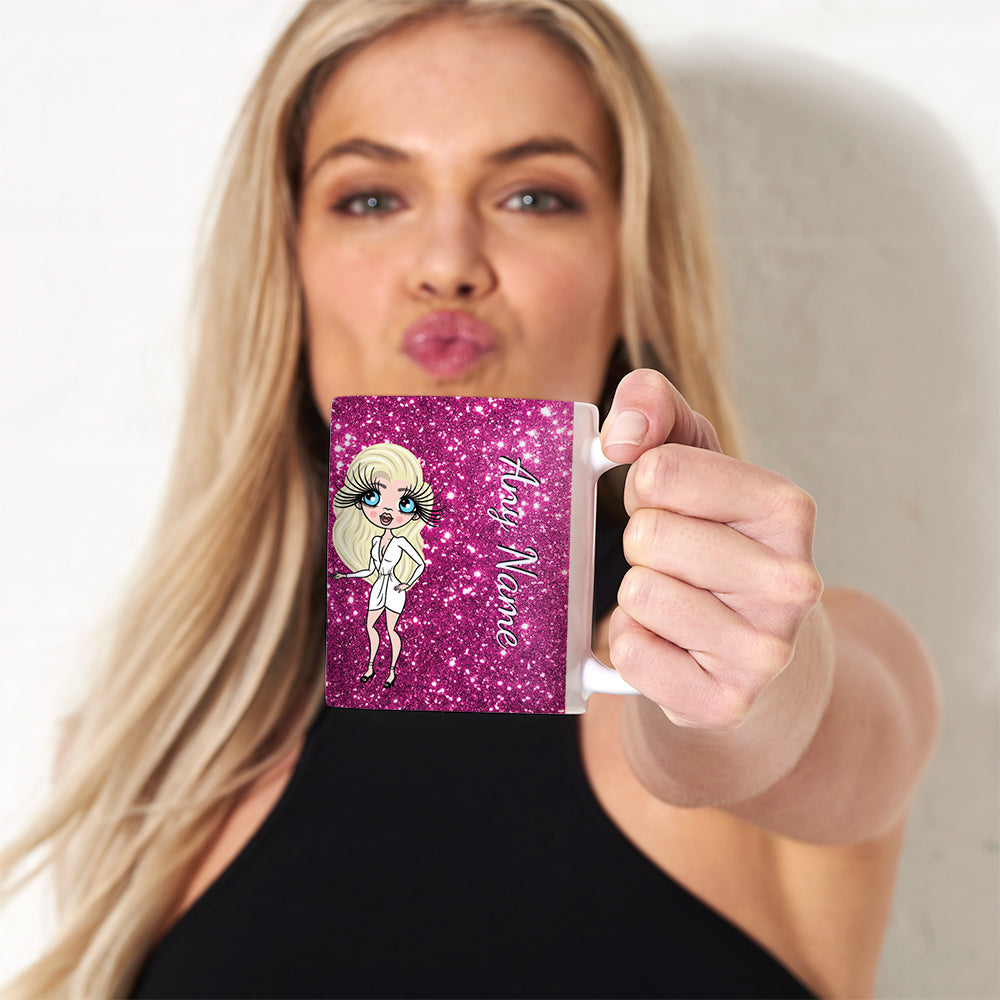 Womens Personalized Glitter Effect Mug