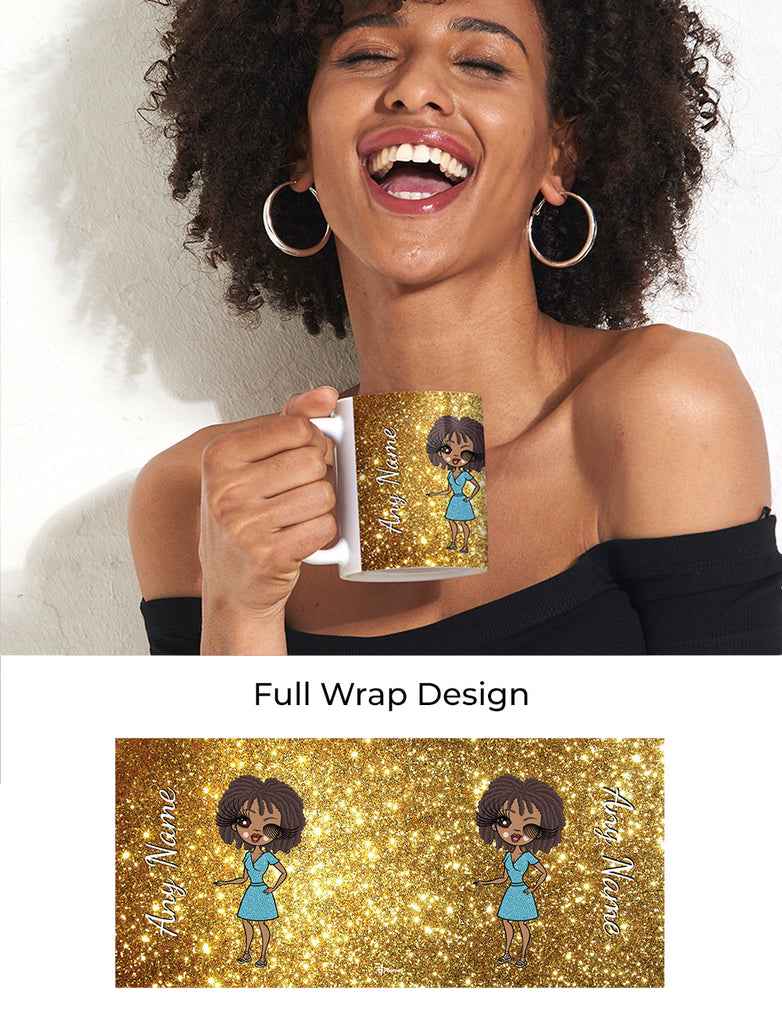 Womens Personalized Glitter Effect Mug