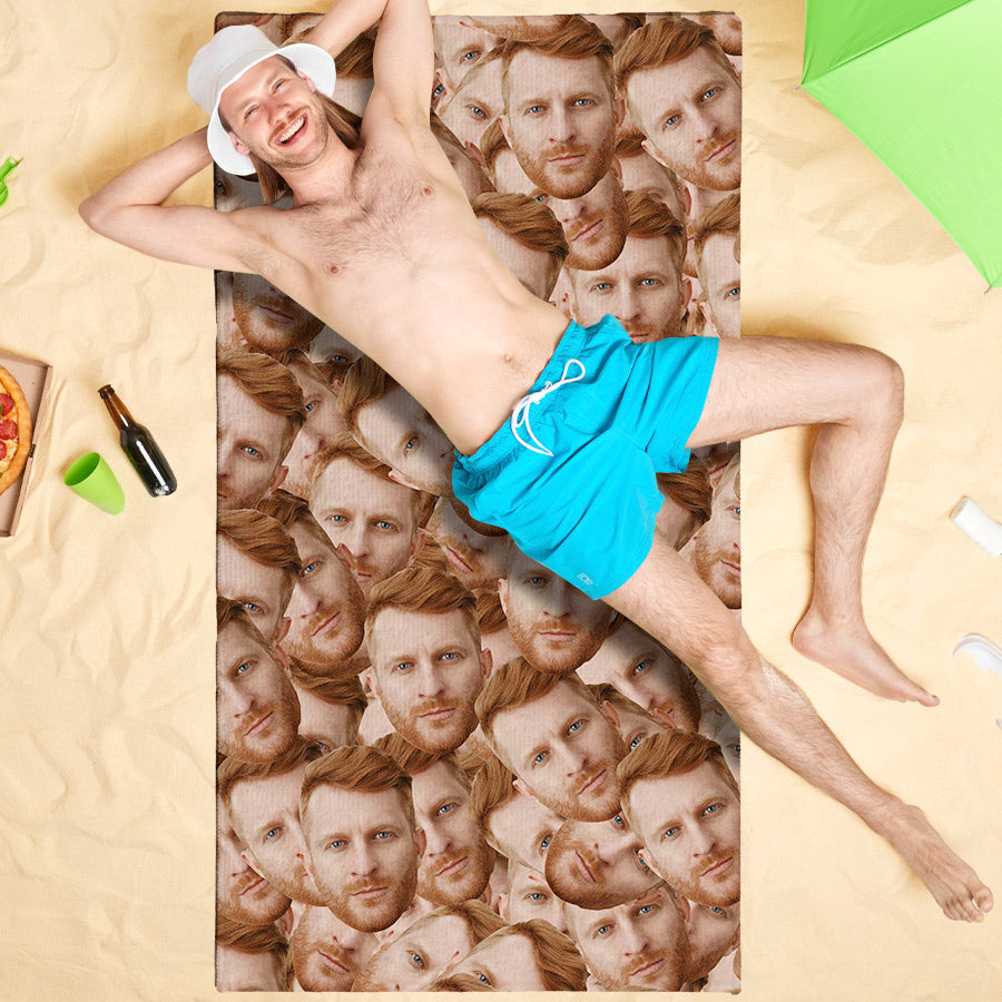Face Pattern Beach Towel