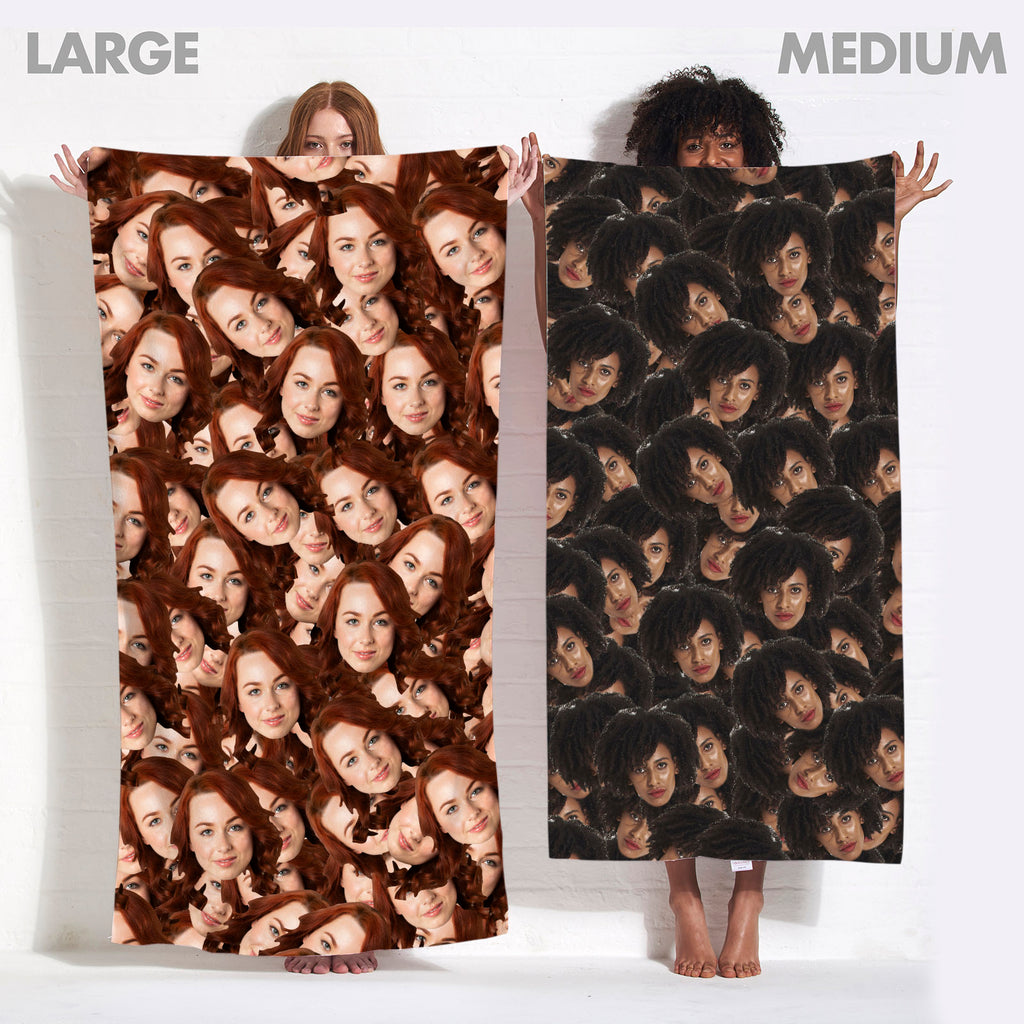 Face Pattern Beach Towel