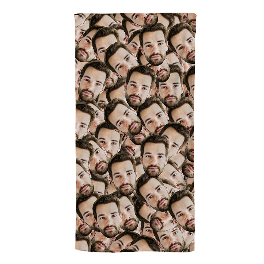 Face Pattern Beach Towel