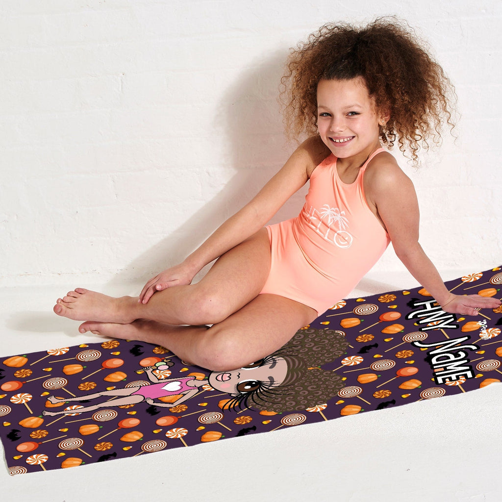 Girls Personalized Spooky Sweet Treats Beach Towel