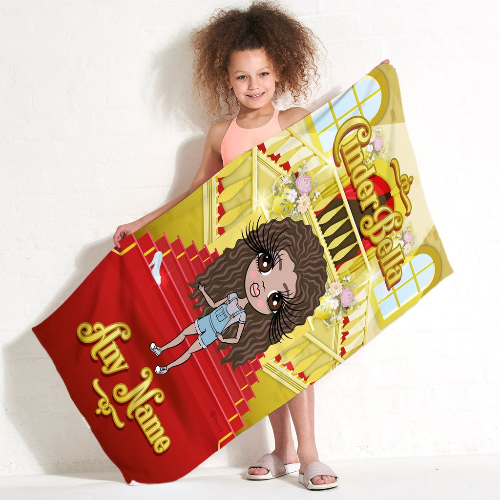 Girls Personalized CinderBella Beach Towel