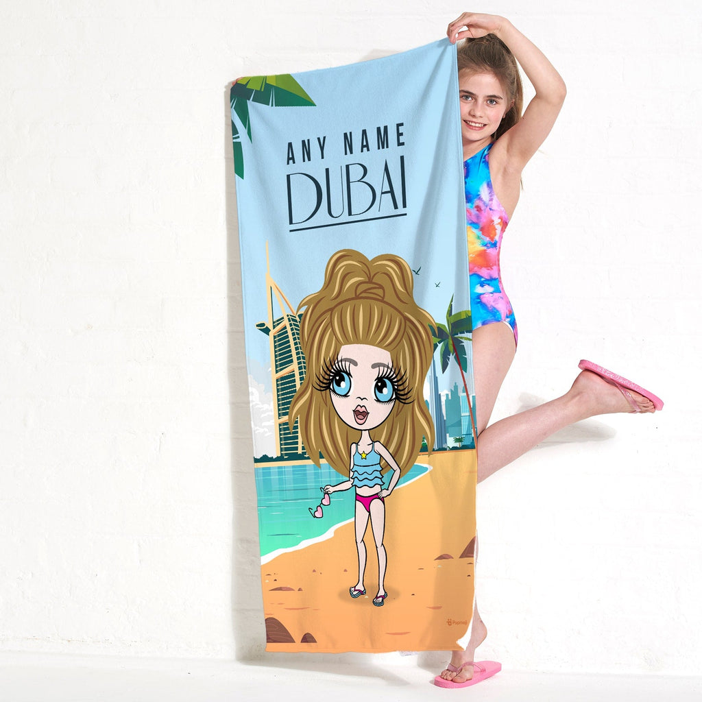 Girls Personalized Dubai Beach Towel