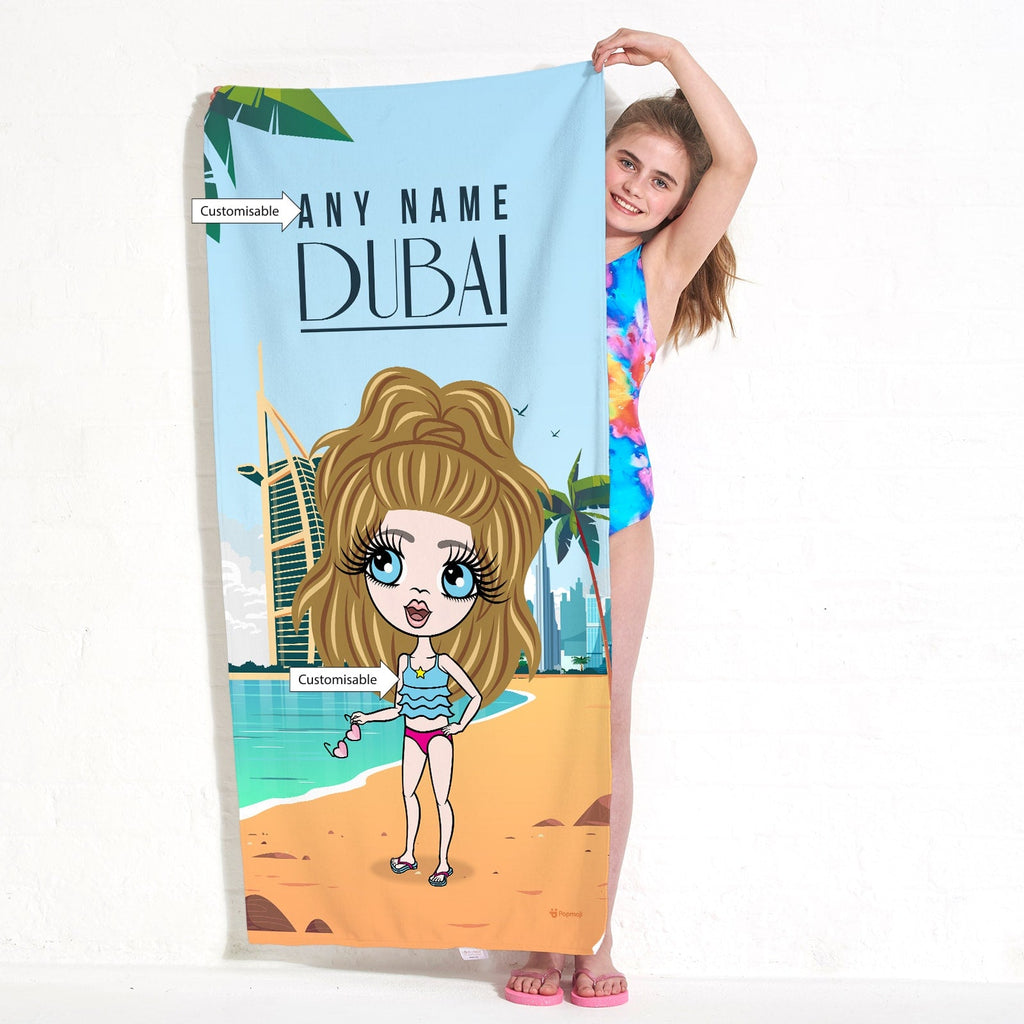 Girls Personalized Dubai Beach Towel